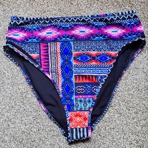 YMI Geometric Patterned Swim Bottoms, Size 1x
